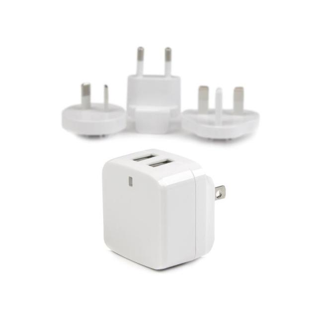 StarTech.com - Cargador de Pared USB de 2 Puertos para Tablets Smartphones - Cargador Blanco de Alta Potencia para Viajes