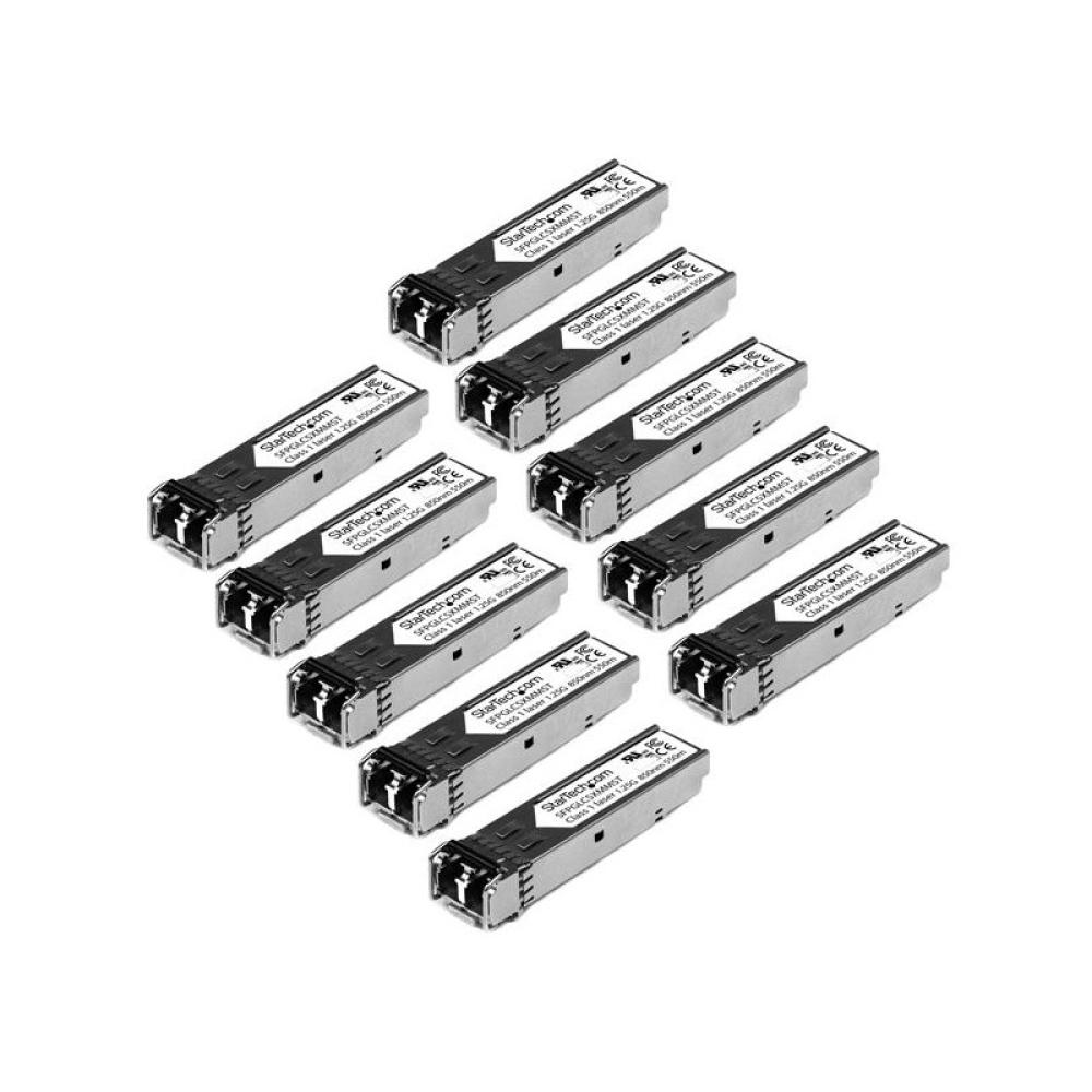 StarTech.com - Paquete de 10 Módulos SFP Compatibles con Cisco GLC-SX-MM - 1000BASE-SX - Multimodo 1GbE - SFP Ethernet Gigabit 1