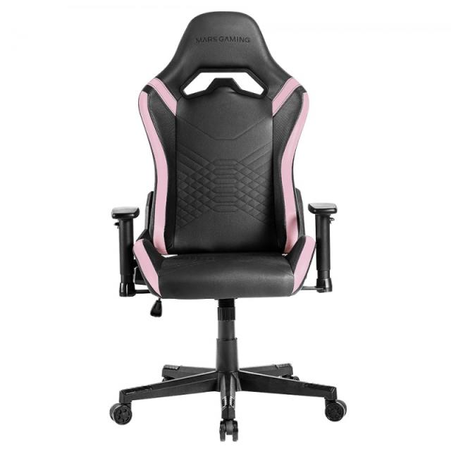 Mars Gaming - MGC-PRO, Silla Gaming Profesional, Acabado Cuero PU, Reposabrazos 2D y Respaldo Reclinable 135°, Cojin - MGCPROBPK