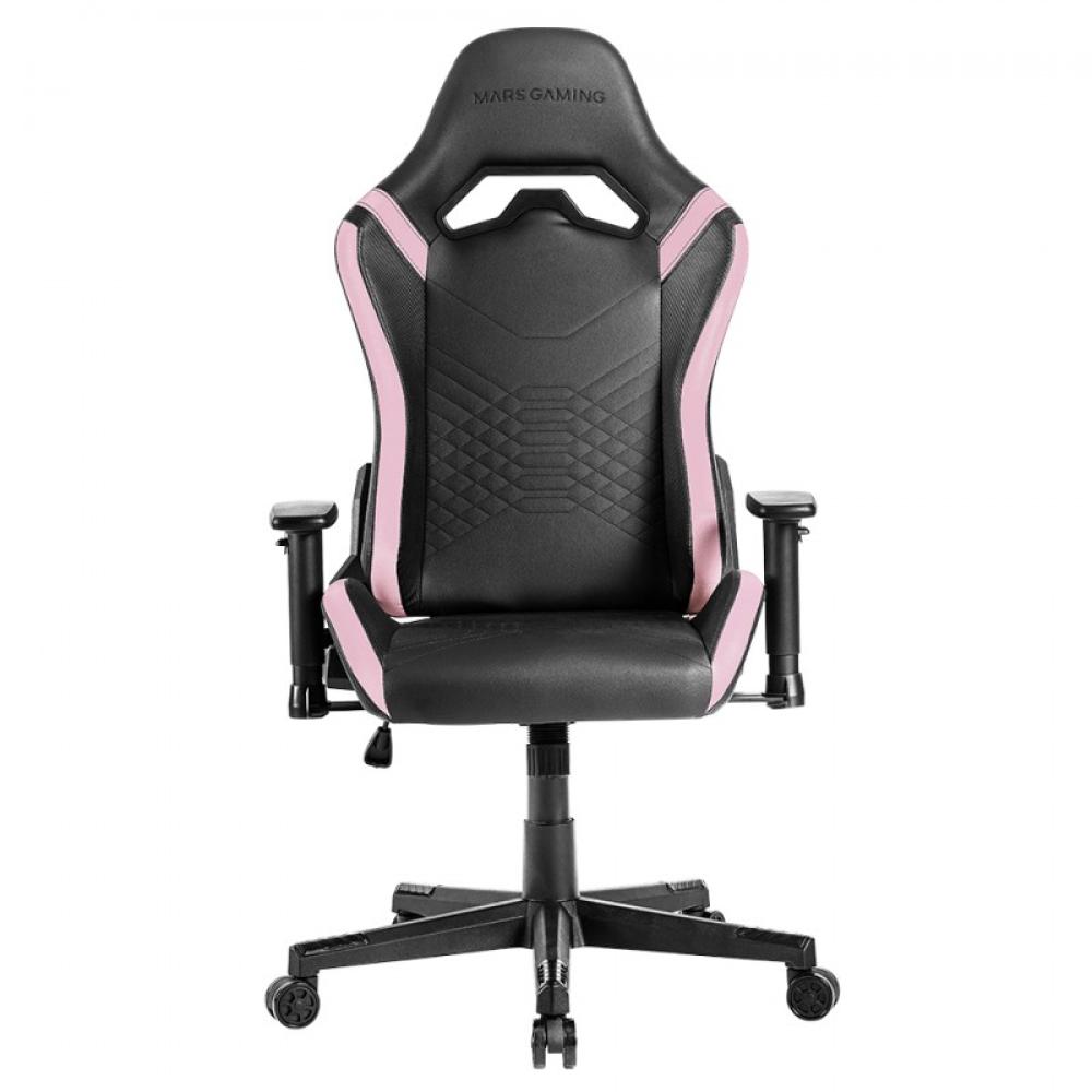 Mars Gaming - MGC-PRO, Silla Gaming Profesional, Acabado Cuero PU, Reposabrazos 2D y Respaldo Reclinable 135°, Cojin - MGCPROBPK