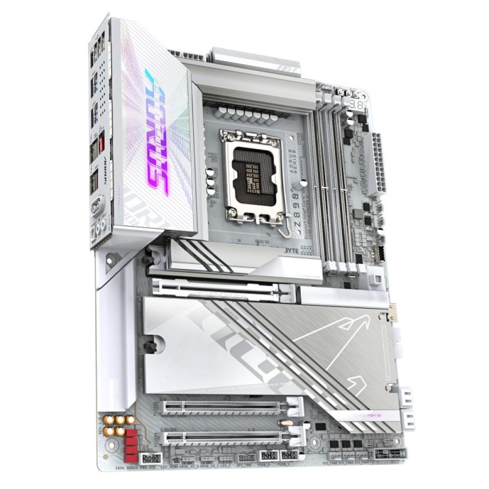 GIGABYTE - Placa base Z890 AORUS PRO ICE - Compatible con CPUs Intel Core Ultra (Serie 2), VRM de 16+1+2 fases, hasta 9500MHz DD