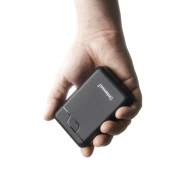 Intenso - B10000 – Power bank de 10.000 mAh, batería externa portátil, USB-C y 2× USB-A, indicador LED, probada en Alemania, neg