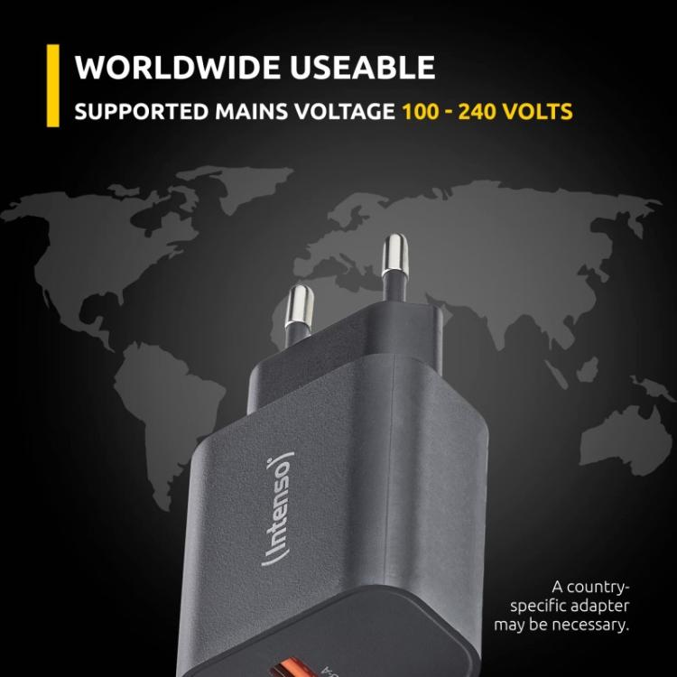 Intenso - 7803010 adaptador e inversor de corriente Interior 30 W Negro