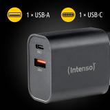Intenso - 7803010 adaptador e inversor de corriente Interior 30 W Negro