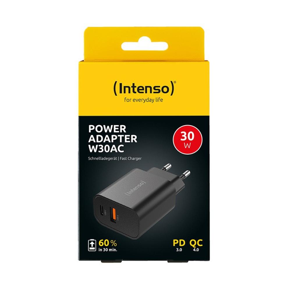 Intenso - 7803010 adaptador e inversor de corriente Interior 30 W Negro