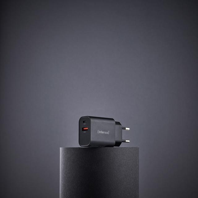 Intenso - 7803010 adaptador e inversor de corriente Interior 30 W Negro