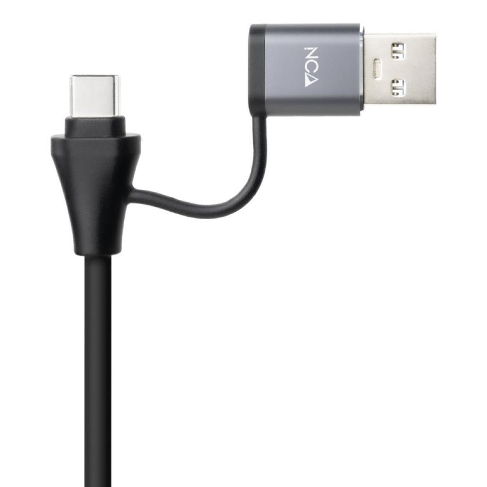 Nanocable - Conversor USB-C+USB-A/M 3.0 a Ethernet + 3xUSB-A 3.0, Aluminio, Gris, 15 cm