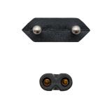 Nanocable - Cable de Alimentación con forma 8, CEE7/16/M – C7/H, Negro, 2m