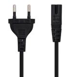 Nanocable - Cable de Alimentación con forma 8, CEE7/16/M – C7/H, Negro, 2m