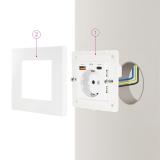 Nanocable - Base de enchufe de pared tipo schuko con 1xUSB-A QC 3.0 + 1xUSB-C PD - Max. 3.4A, Blanco