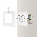 Nanocable - Base de enchufe de pared tipo schuko con 2 USB-C PD - Max. 3.4A, Blanco