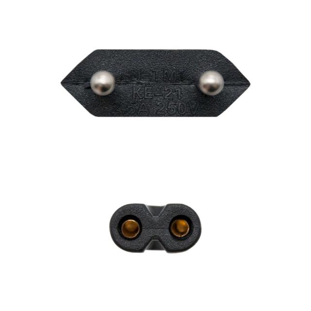 Nanocable - Cable de Alimentación con forma 8, CEE7/16/M – C7/H, Negro, 3m