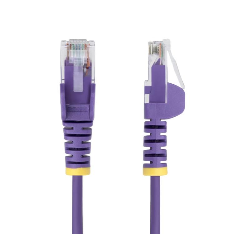 StarTech.com - Cable de Red Ethernet CAT6 Delgado sin Enganches Morado de 3m - Cable RJ45 Snagless Slim 28AWG - Alambre de Cobre