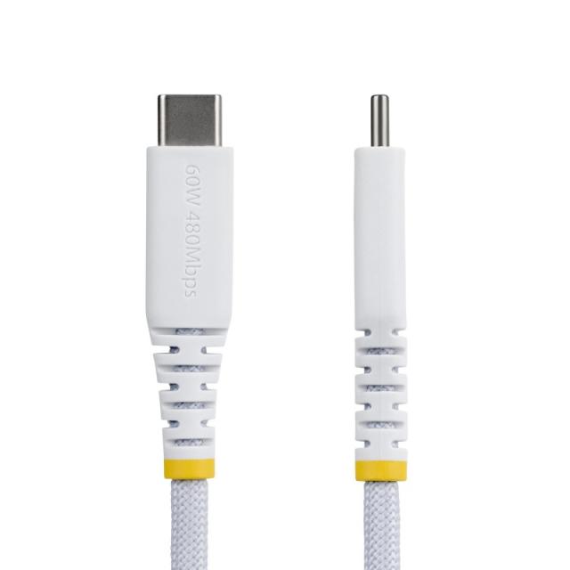 StarTech.com - Cable de Carga USB-C Trenzado de TPE y Nailon de 15cm - Cable Cargador USB Tipo C - - Cable Ca - USB2CC15CMNCBRWH