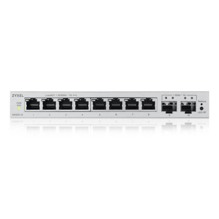 Zyxel - GS1200-10v3 Gestionado L2 Gigabit Ethernet (10/100/1000) Escritorio Gris
