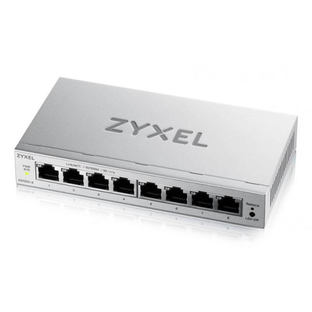 Zyxel - GS1200-8V3 Gestionado L2 Gigabit Ethernet (10/100/1000) Escritorio Gris