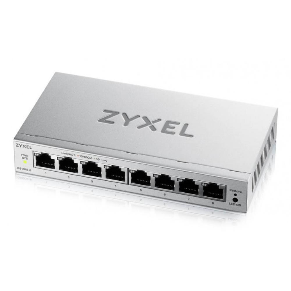 Zyxel - GS1200-8V3 Gestionado L2 Gigabit Ethernet (10/100/1000) Escritorio Gris
