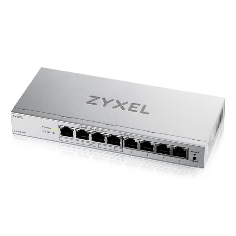 Zyxel - GS1200-8HPV3 Gestionado L2 Gigabit Ethernet (10/100/1000) Energía sobre Ethernet (PoE) Escritorio Gris