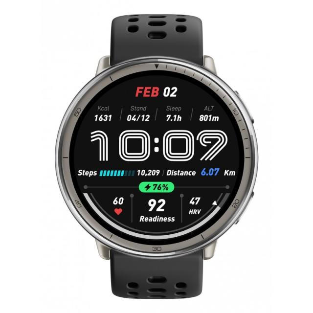 Amazfit - Active 2 3,35 cm (1.32") AMOLED 43.9 mm Digital 466 x 466 Pixeles Pantalla táctil Plata GPS (satélite)