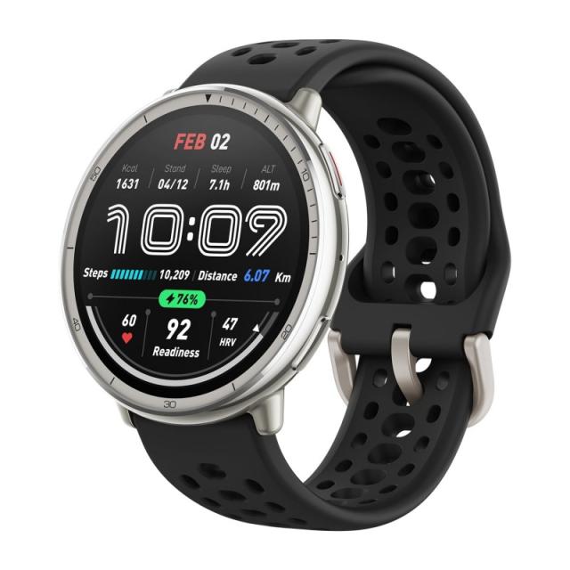 Amazfit - Active 2 3,35 cm (1.32") AMOLED 43.9 mm Digital 466 x 466 Pixeles Pantalla táctil Plata GPS (satélite)