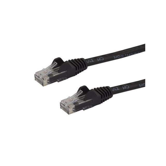 StarTech.com - Cable de 7,5m Cat6 Ethernet de Red Negro - RJ45 sin Enganches - 24AWG