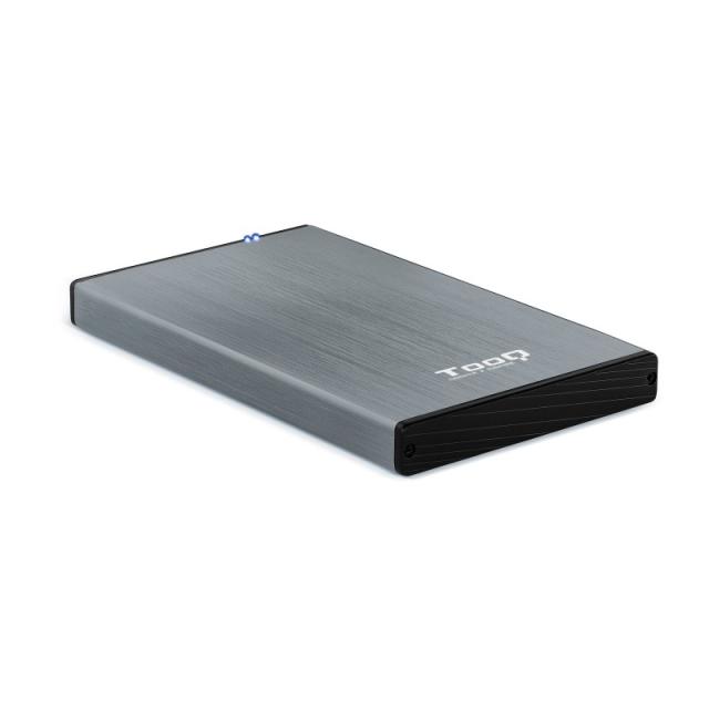 TooQ - TQE-2527G caja para disco duro externo 2.5" Caja de disco duro (HDD) Negro, Gris