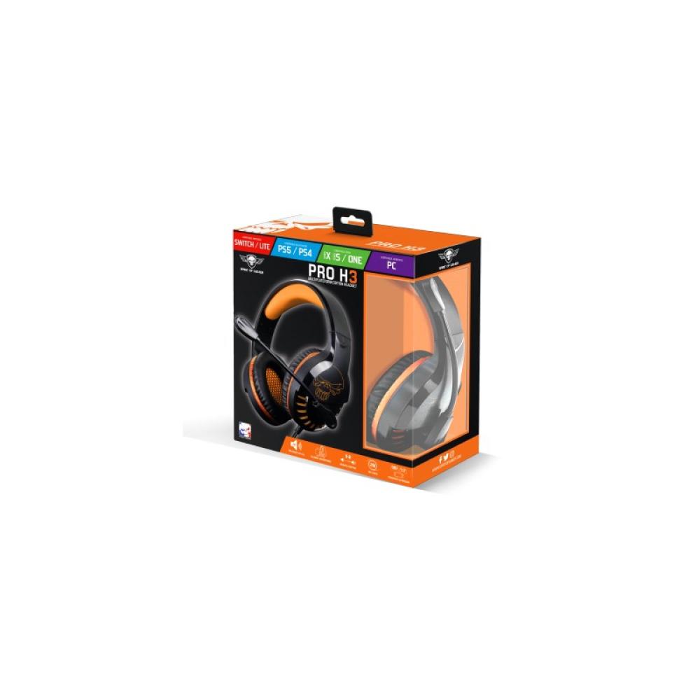 Spirit of Gamer - PRO-H3 Auriculares Alámbrico Diadema Juego Negro, Naranja