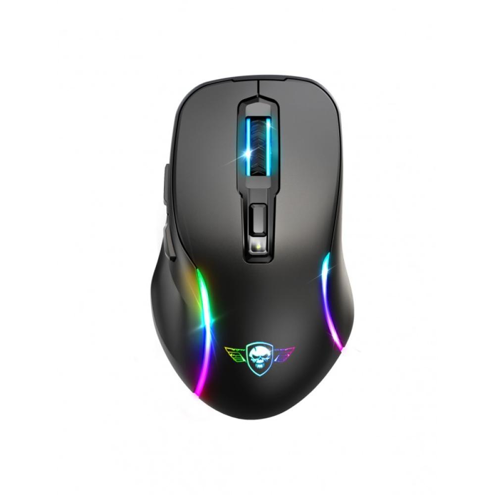 Spirit of Gamer - S-EM50BK ratón Juego mano derecha RF Wireless + Bluetooth + USB Type-C Óptico 8000 DPI