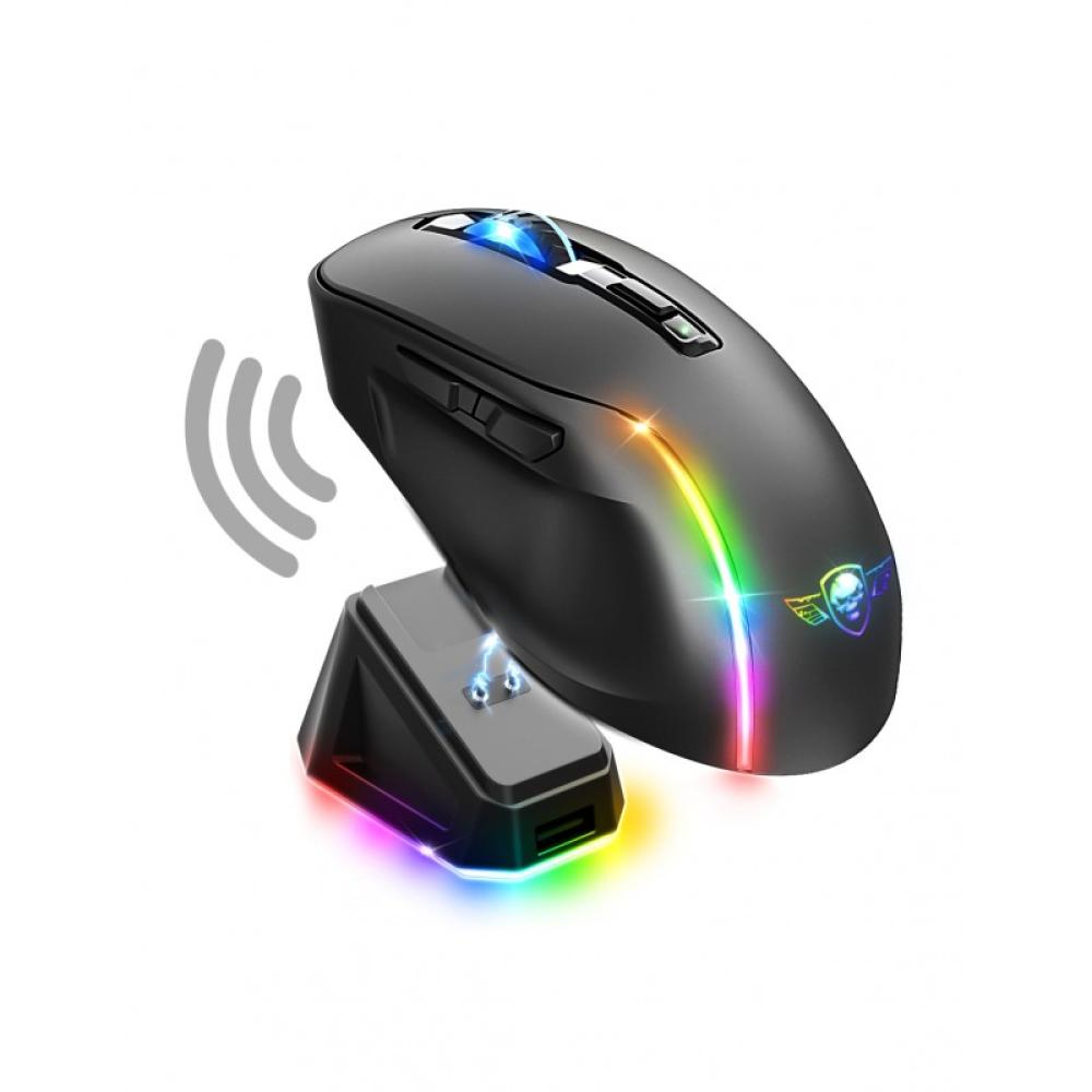 Spirit of Gamer - S-EM50BK ratón Juego mano derecha RF Wireless + Bluetooth + USB Type-C Óptico 8000 DPI