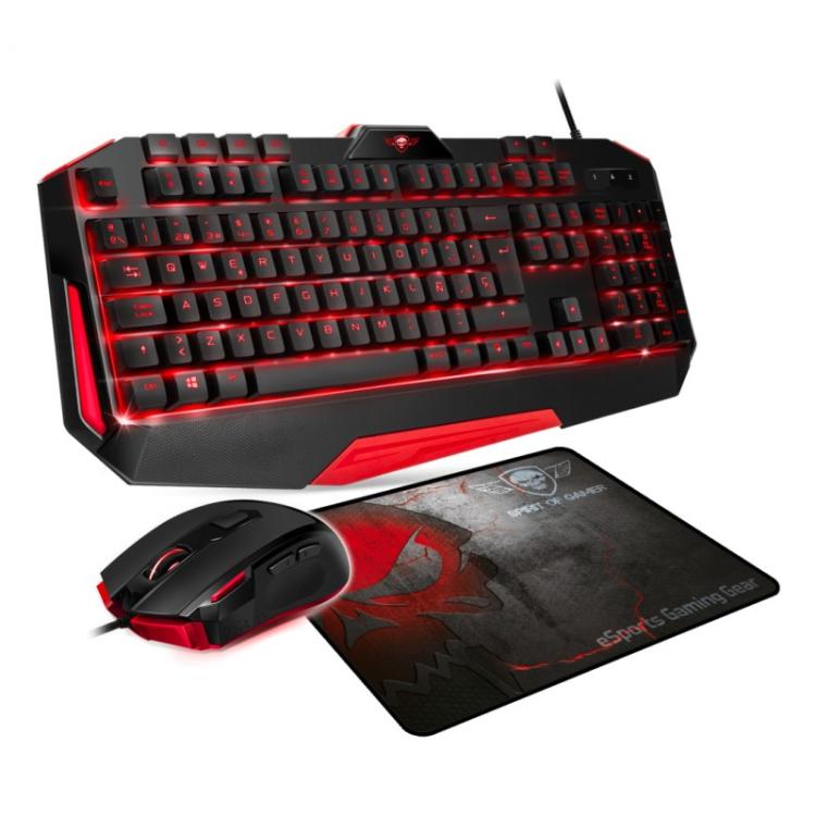 Spirit of Gamer - Pro MK3 teclado Ratón incluido Juego USB QWERTY Español Negro