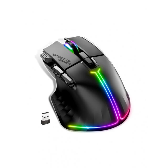 Spirit of Gamer - PRO M5 DARK WIRELESS ratón Juego mano derecha RF Wireless + Bluetooth + USB Type-C Óptico 8000 DPI