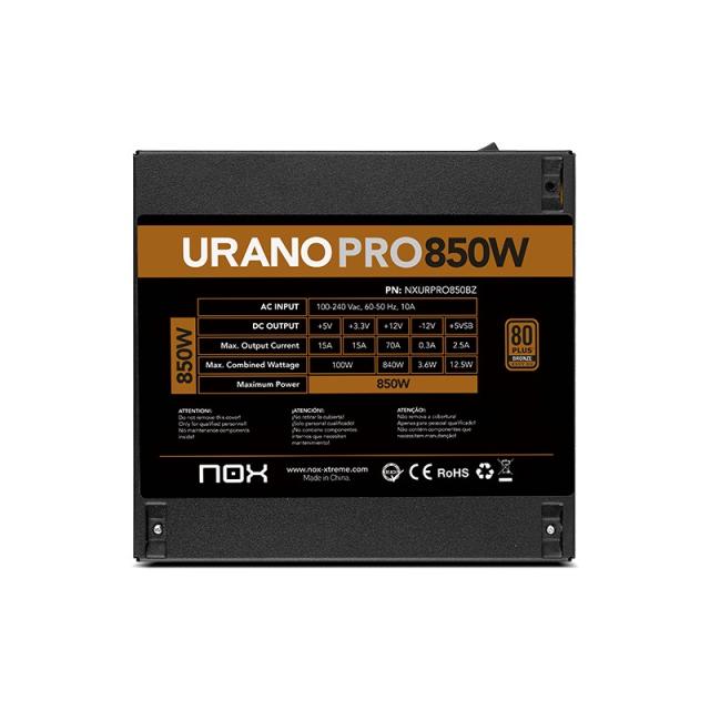 NOX - Urano PRO 850W Bronze unidad de fuente de alimentación ATX Negro
