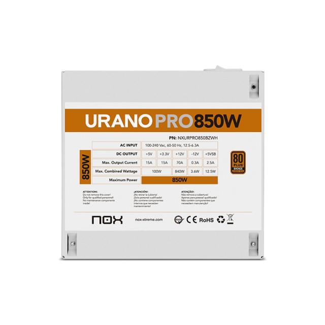 NOX - Urano PRO White 850W Bronze unidad de fuente de alimentación ATX Blanco