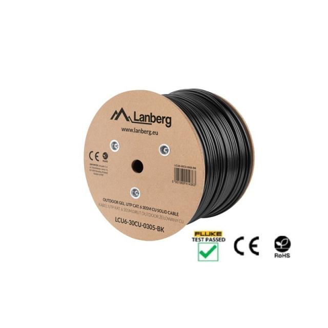 Lanberg - LCU6-30CU-0305-BK cable de red Negro 305 m Cat6 U/UTP (UTP)