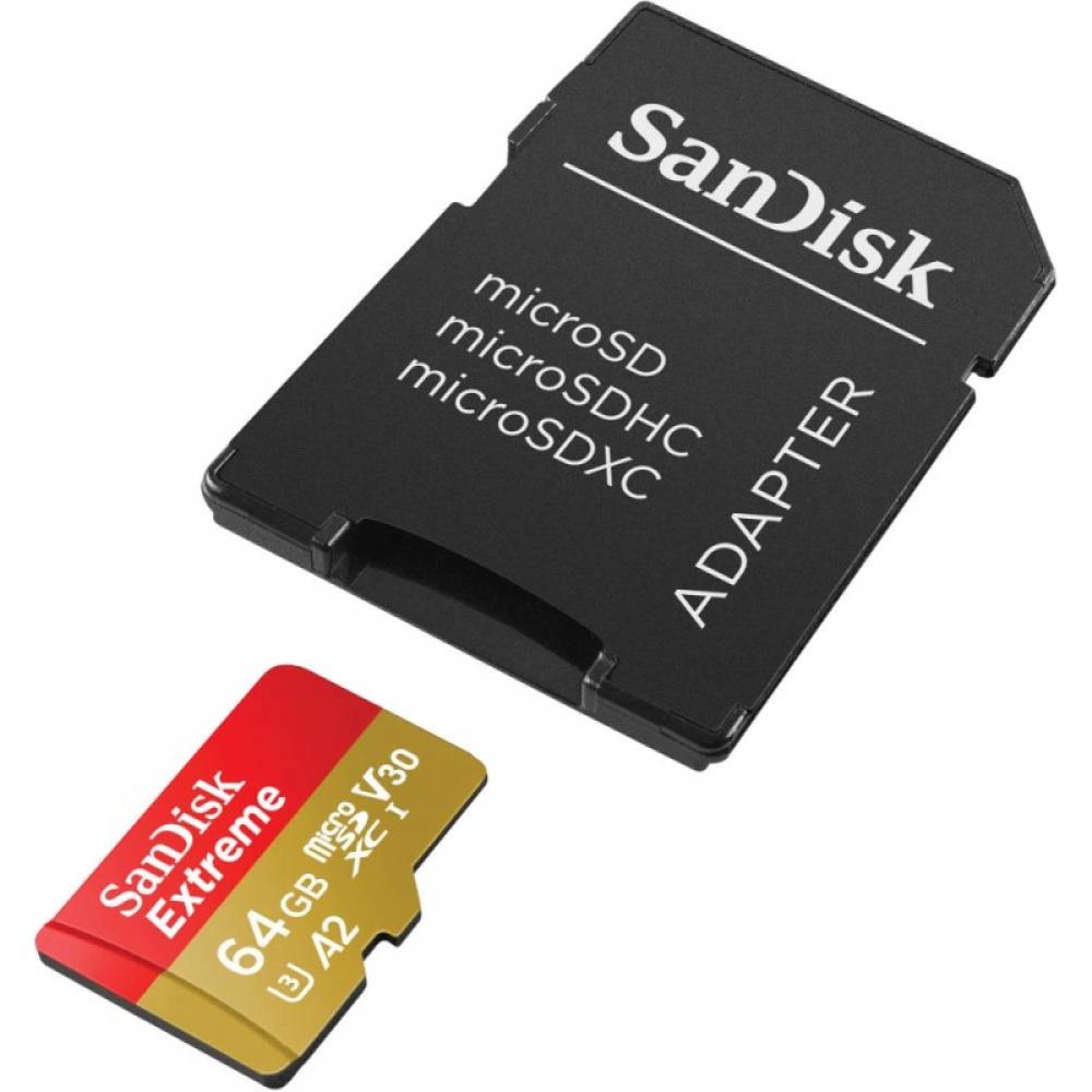 SanDisk - Extreme 64 GB MicroSDXC UHS-I Clase 10 - SDSQXAH-064G-GN6AA