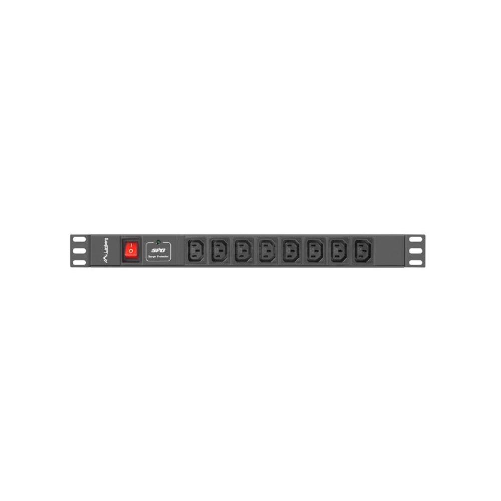 Lanberg - PDU-08I-0200-C20-BK unidad de distribución de energía (PDU) 8 salidas AC 1U Negro