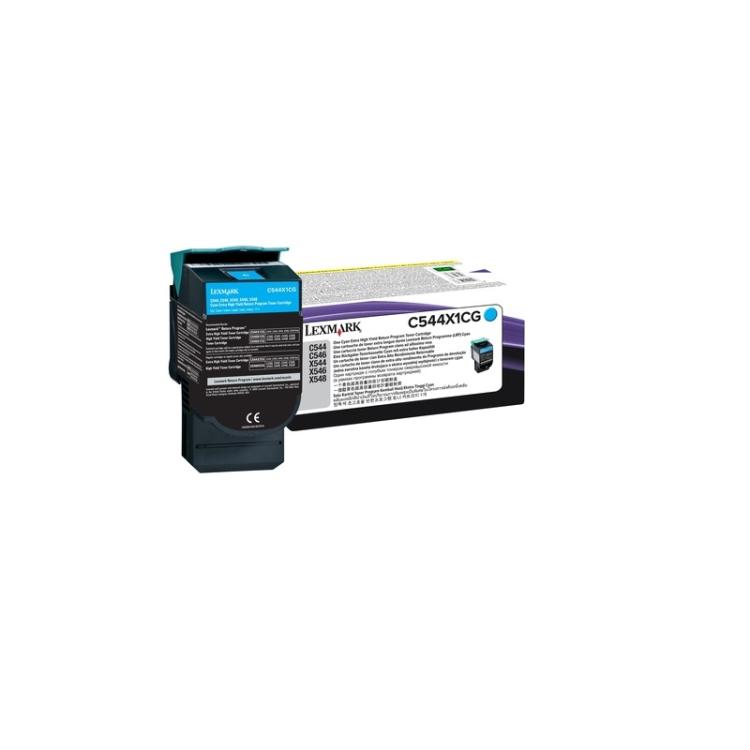 Lexmark - C544/546, X544/546 Cartucho tóner cian Extra Alto Rendimiento Retornable (4K)