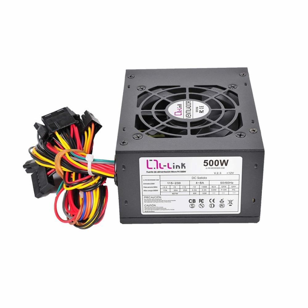 L-Link - LL-PS-MICRO500-CAB unidad de fuente de alimentación 500 W 20+4 pin ATX ATX Negro