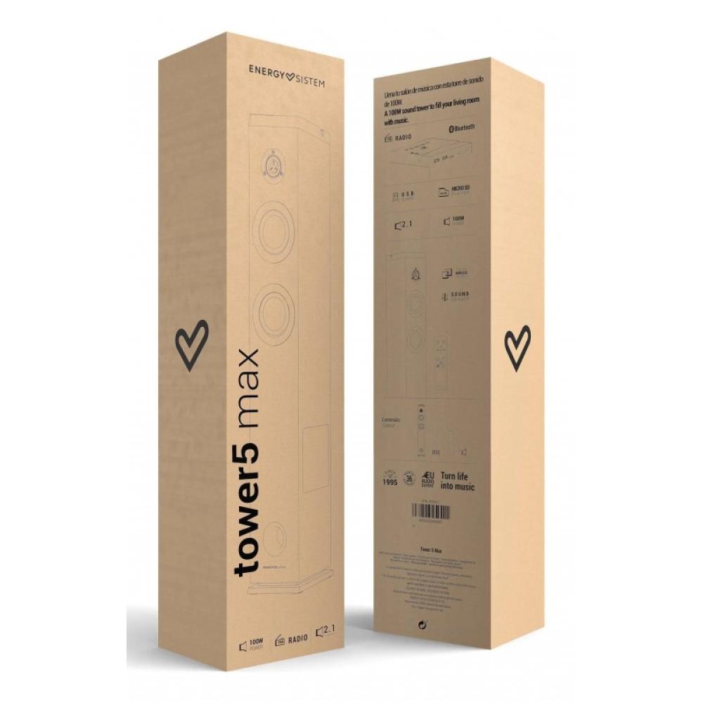 Energy Sistem - Tower 5 MAX Rango completo Negro Inalámbrico y alámbrico 100 W