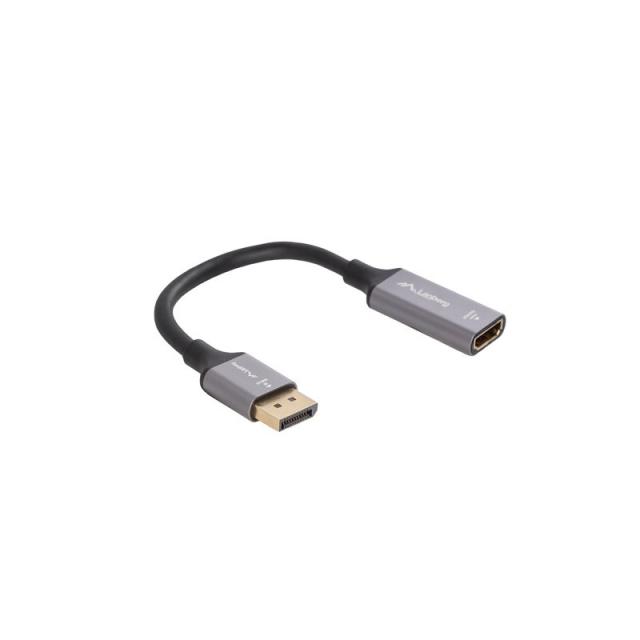 Lanberg - AD-DP-HD-04 adaptador de cable de vídeo 0,2 m DisplayPort HDMI Plata, Negro