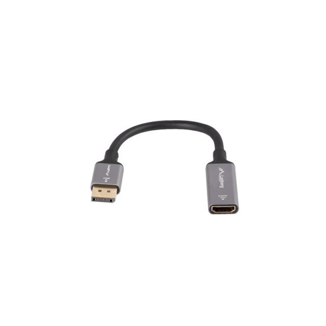 Lanberg - AD-DP-HD-04 adaptador de cable de vídeo 0,2 m DisplayPort HDMI Plata, Negro