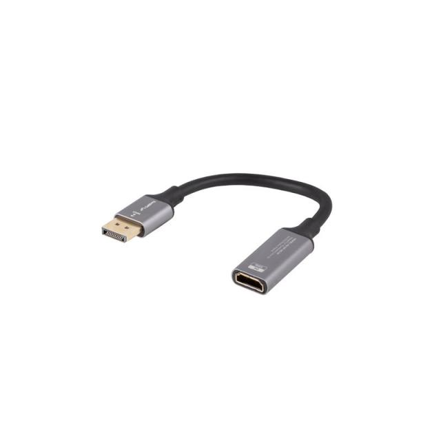 Lanberg - AD-DP-HD-04 adaptador de cable de vídeo 0,2 m DisplayPort HDMI Plata, Negro