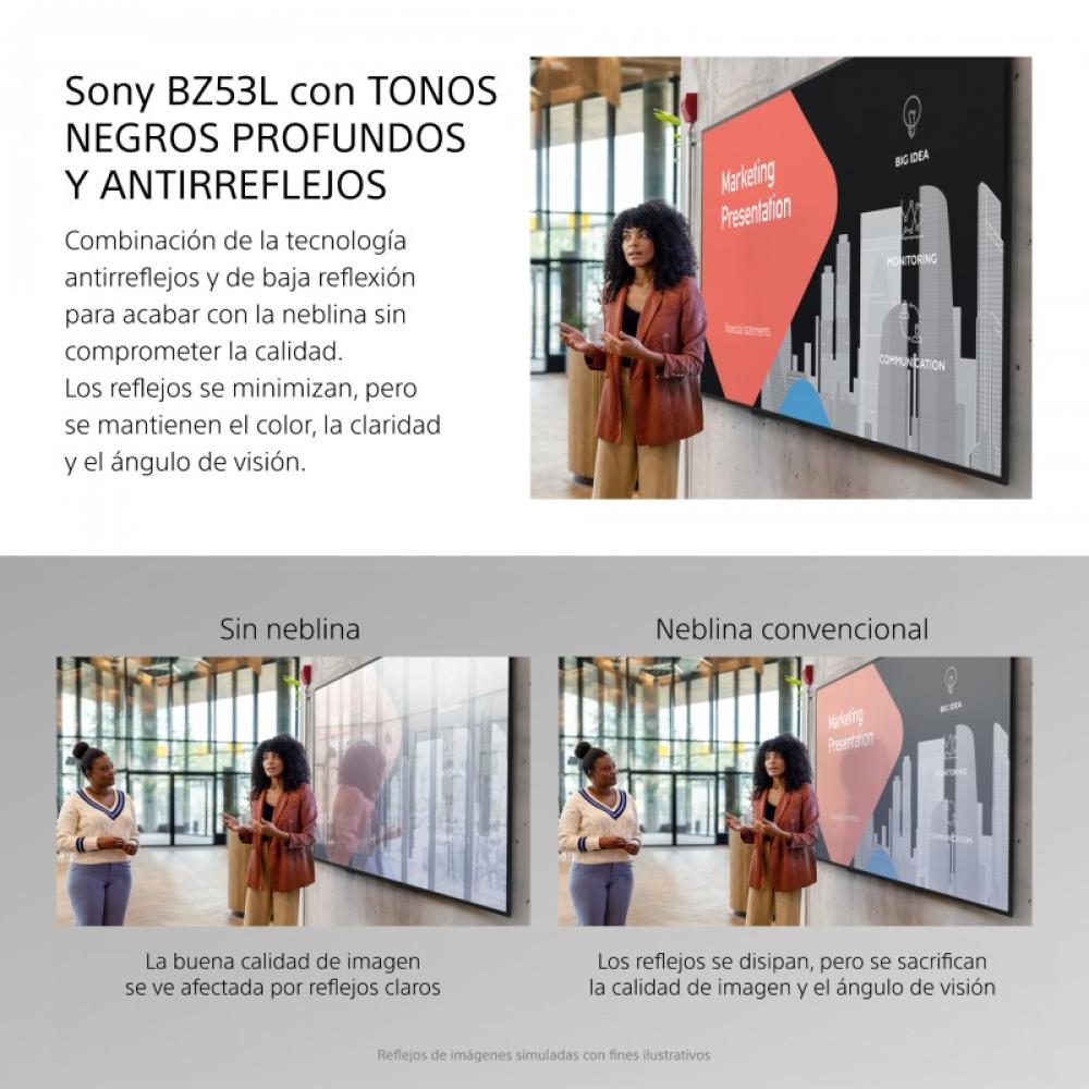 Sony - FW-98BZ53L pantalla de señalización Pantalla plana para señalización digital 2,49 m (98") LED Wifi 780 cd / m² 4K Ultra H