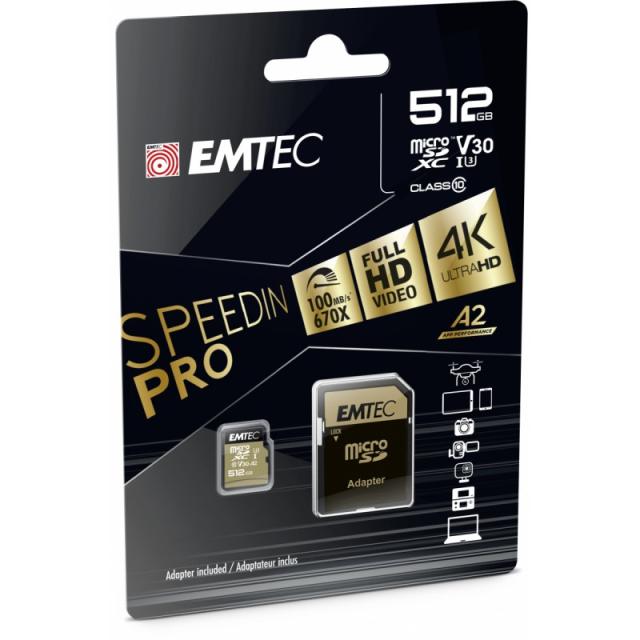 Emtec - ECMSDM512GXC10SP memoria flash 512 GB MicroSDXC UHS-I Clase 10