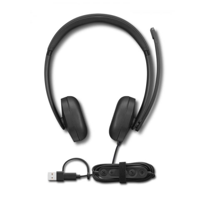 Lenovo - VoIP Headset 5000 Auriculares Alámbrico Diadema Oficina/Centro de llamadas USB Tipo C Negro