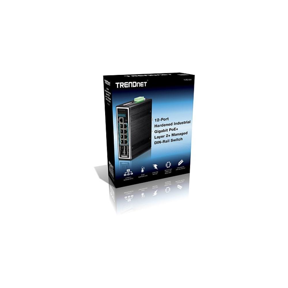Trendnet - TI-PG1284i Gestionado L2+ Gigabit Ethernet (10/100/1000) Energía sobre Ethernet (PoE) Negro
