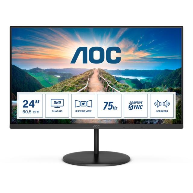 AOC - V4 Q24V4EA pantalla para PC 60,5 cm (23.8") 2560 x 1440 Pixeles 2K Ultra HD LED Negro