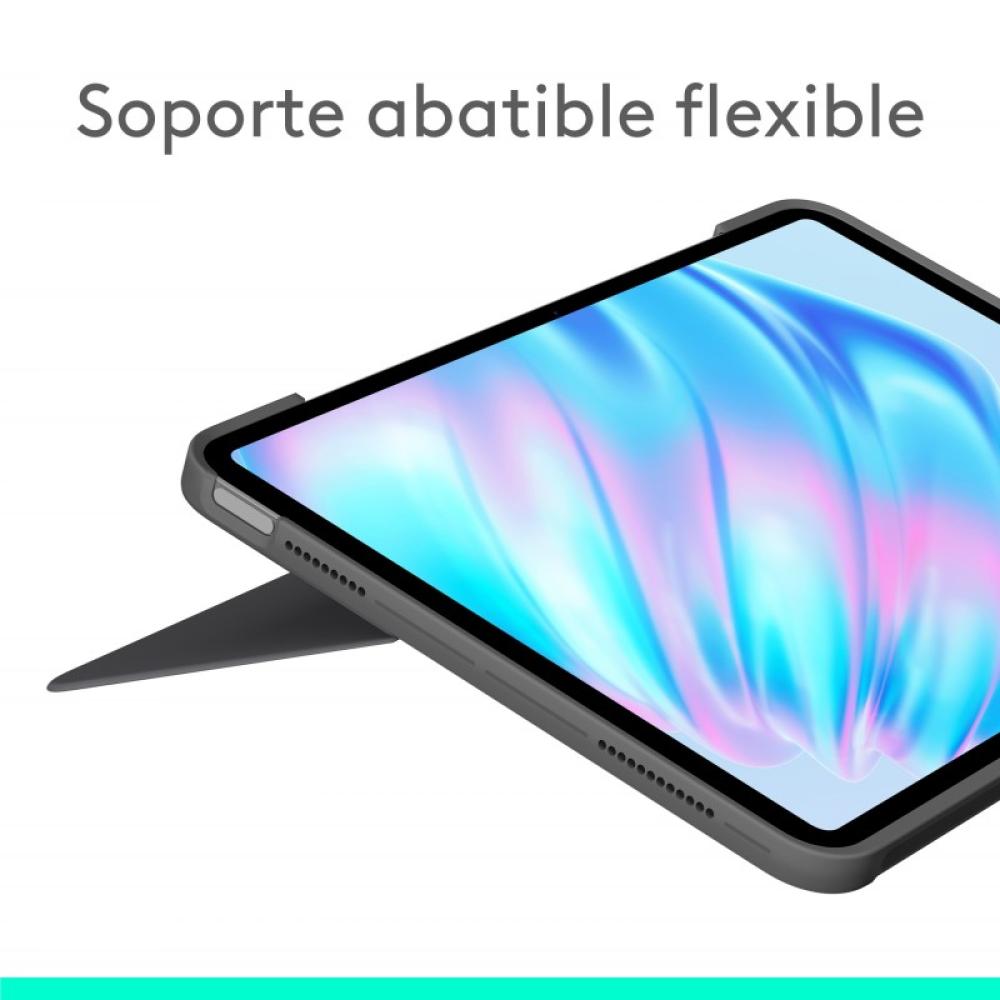 Logitech - Combo Touch, iPad Air 11 in (M2), iPad Air (4.ª y 5.ª Gen. - 2020, 2022), Funda con Teclado - Teclado retroiluminado