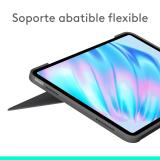 Logitech - Combo Touch, iPad Air 11 in (M2), iPad Air (4.ª y 5.ª Gen. - 2020, 2022), Funda con Teclado - Teclado retroiluminado