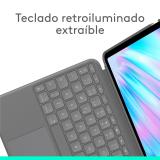 Logitech - Combo Touch, iPad Air 11 in (M2), iPad Air (4.ª y 5.ª Gen. - 2020, 2022), Funda con Teclado - Teclado retroiluminado